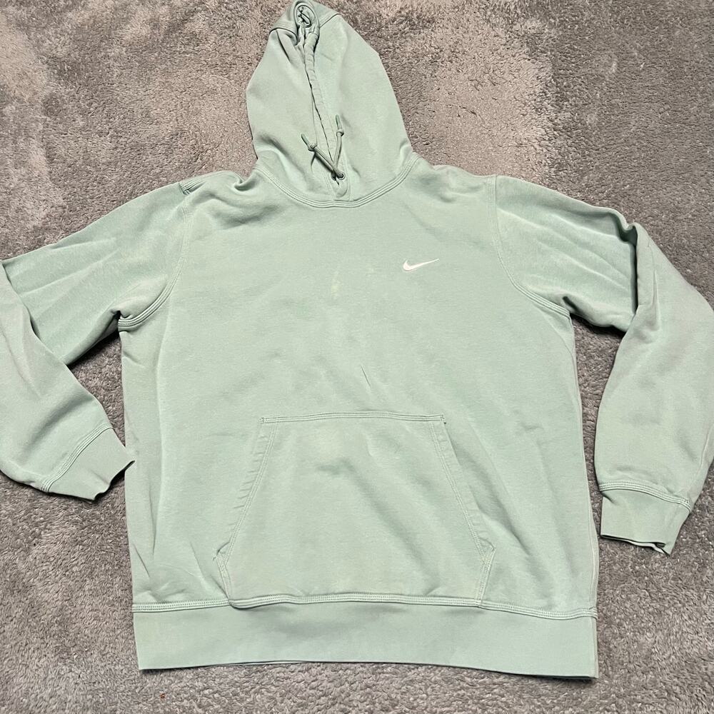 Nike Sportswear Club Fleece Hoodie Mens XL  611457 Light Green *stain